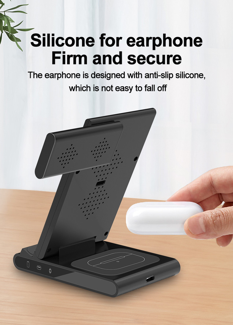 Foldable Wireless Charging Pad with Overcharge Protection Indicator Light ABS PC