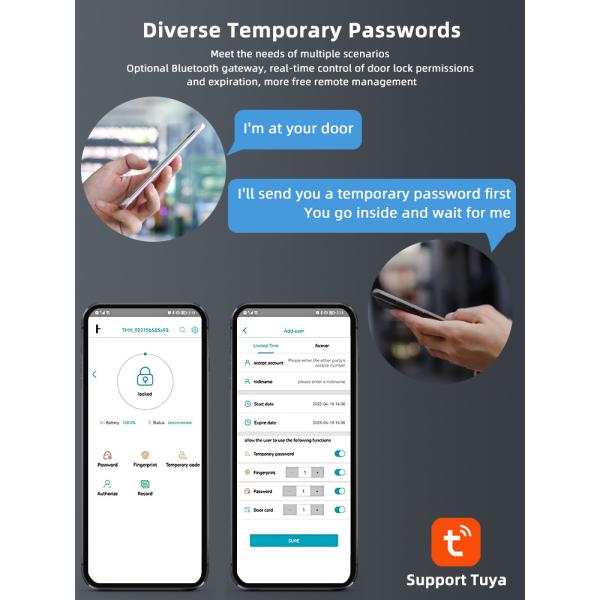 Code Versatility Digital Smart Door Locks 68mm Electronic Home Door Locks