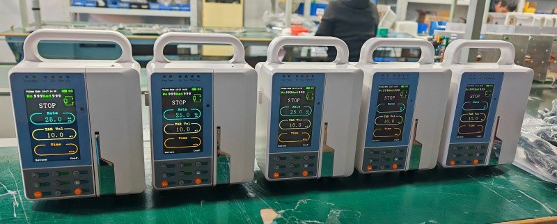 Hospital 4.3" Screen Medical Infusion Pump Remote Control Drug Library History Records Alarm Light