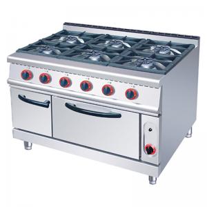 China Gas Kitchen Basic Cooking Equipment  Stove 6 Burner For Commencial Restaurant on sale