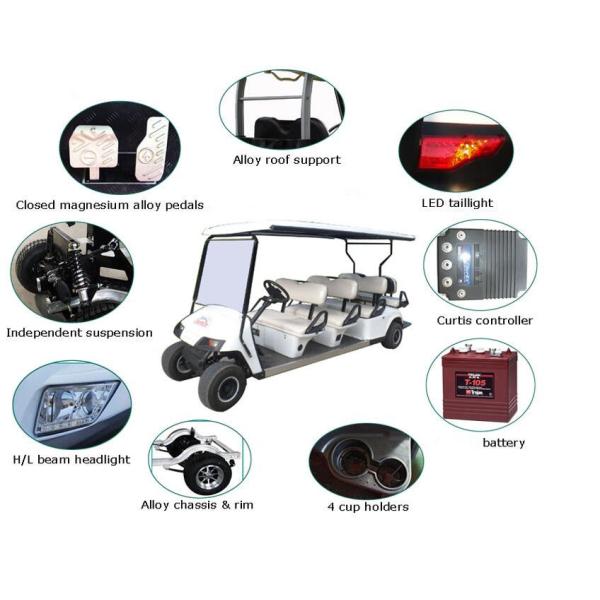 48V/4KW DC Motor Electric 8 Seater Golf Buggy Battery Operated Blue Color