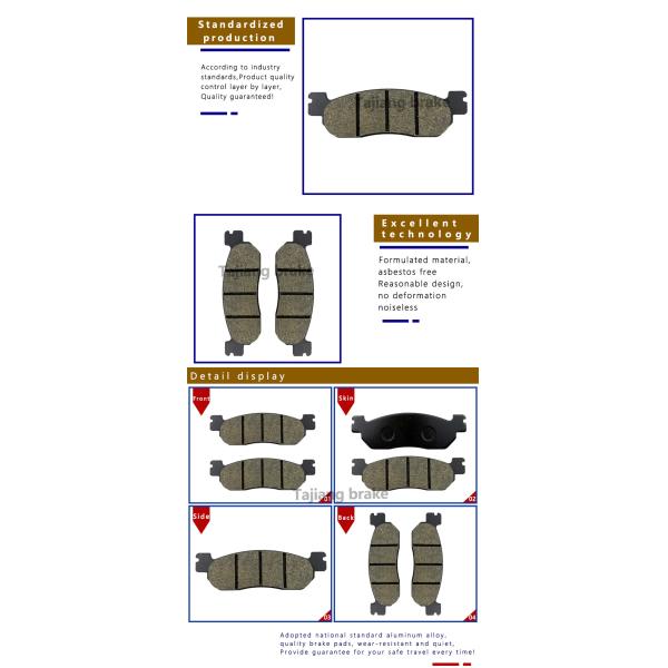 0.5 lbs Semi Metallic Kawasaki Motorcycle Brake Pads Set Easy Installation Front Rear Black Color