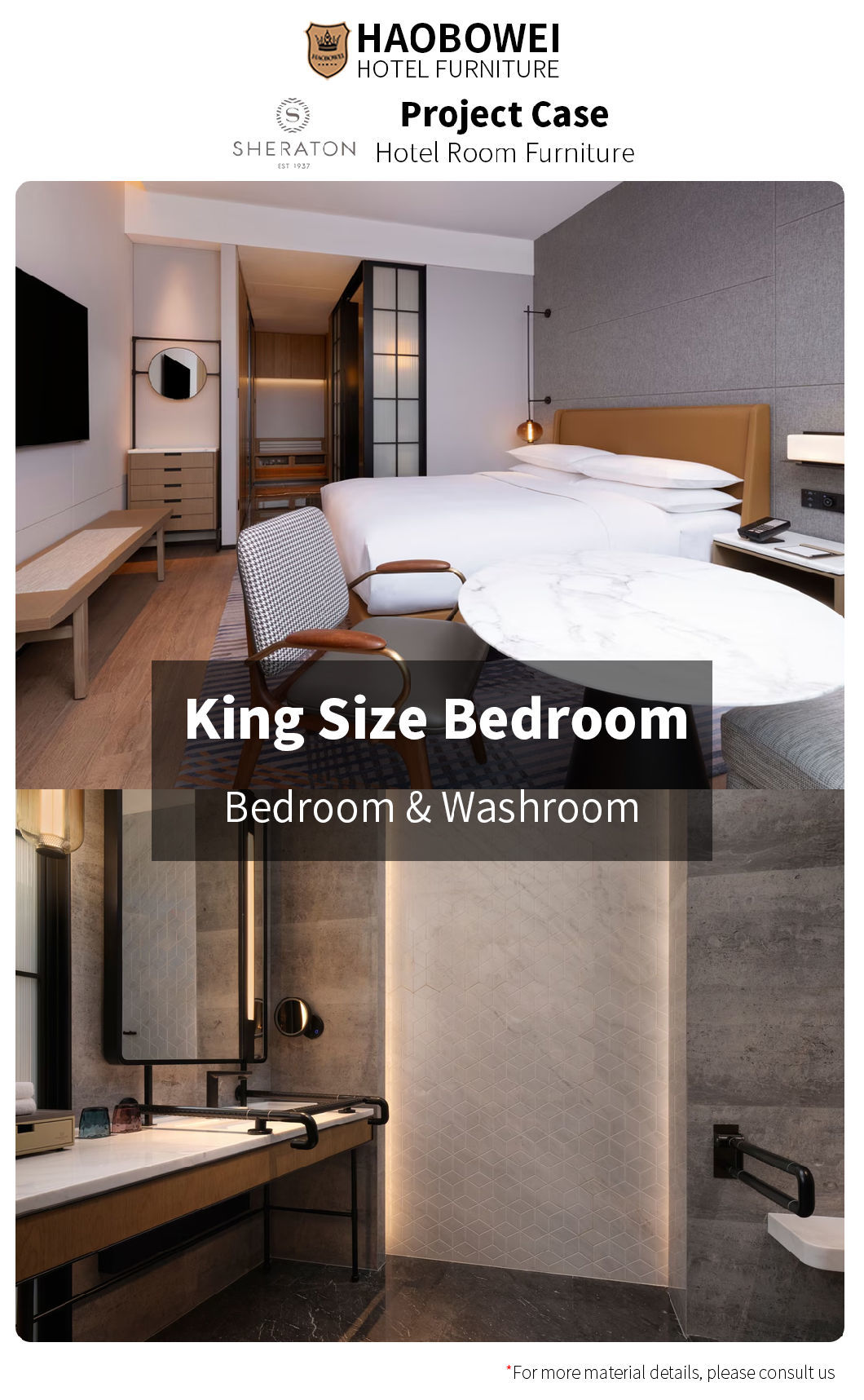 Wholesale Sheraton by Marriott Hotel Furniture Set Modern Luxury King Size Bedroom