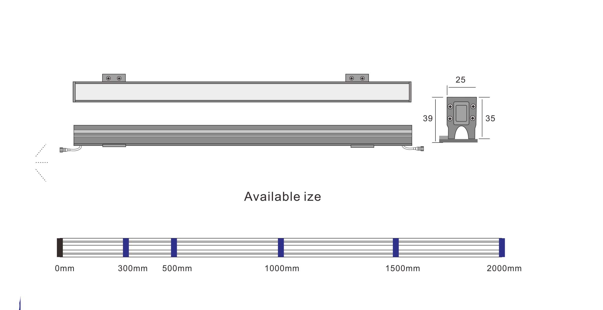 Waterproof OSRAM 2835 15W LED Linear Strip Light