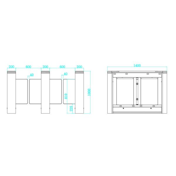 SUS304 School Turnstile Gate Access Control With Tempered Glass Card Cover