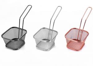 Quality Customized 316 Stainless Steel Wire Mesh Baskets / Square Fry Basket wholesale