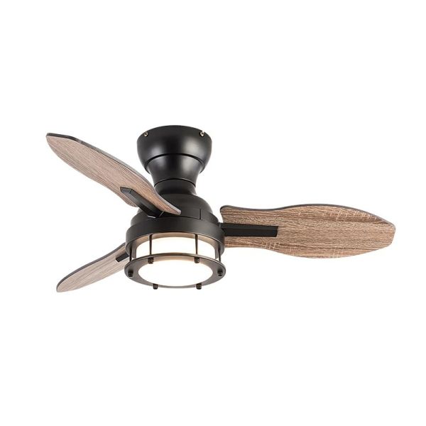 Farmhouse Bar Restaurant 36" Industrial Small wood Ceiling Fan with Light (WH-VLL-44)