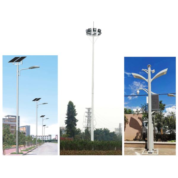 High Mast Telecom Mobile Telephone Masts 60m Galvanized Steel Pole