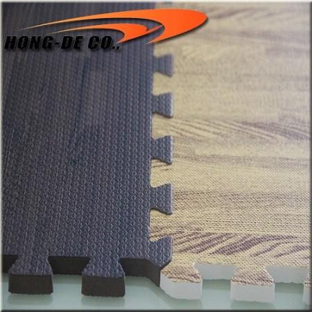 Soft 2x2inch 12mm Wood Grain Interlocking Foam Floor Mats For Sports