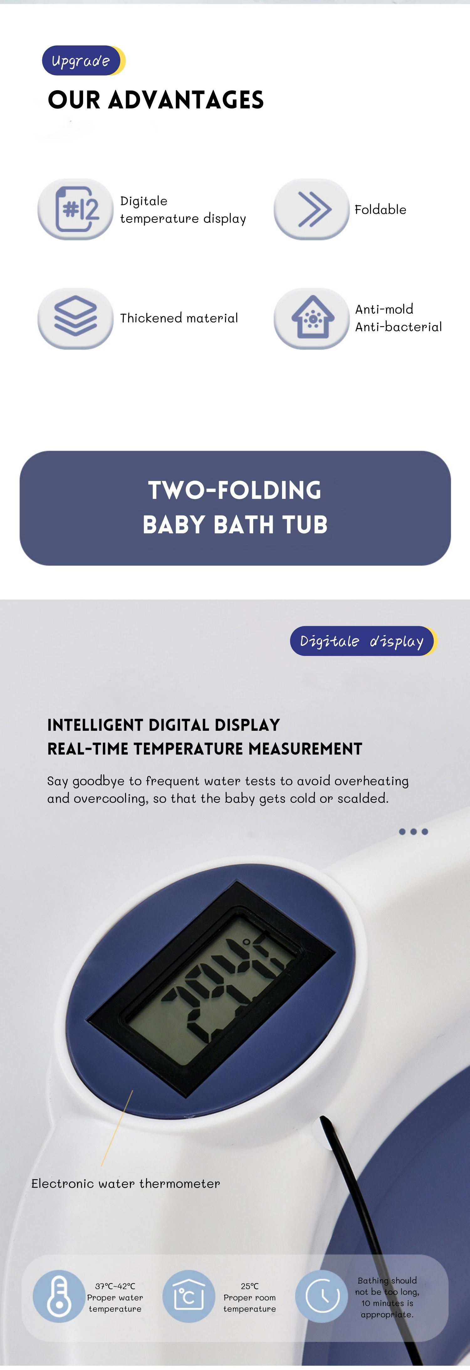 Anti Bacterial Large Folding Plastic Collapsible Bathtub Customized Logo