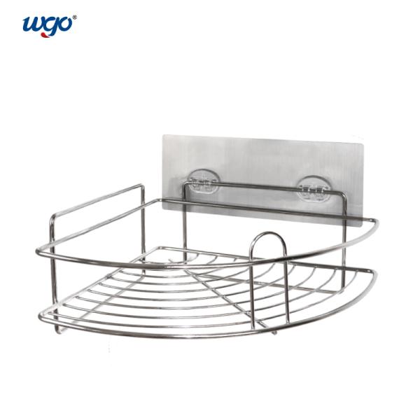 Nano WGO Corner Shower Caddy Rust Proof 10.1cm High Suction Fixed