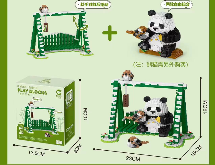 ABS Mini Bricks Building Blocks Panda Gift Box White Panda Toys for Boys Birthday Gift