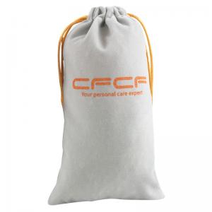 China Reusable Gray Velvet Fabric Drawstring Gift Bags For Travel SGS on sale