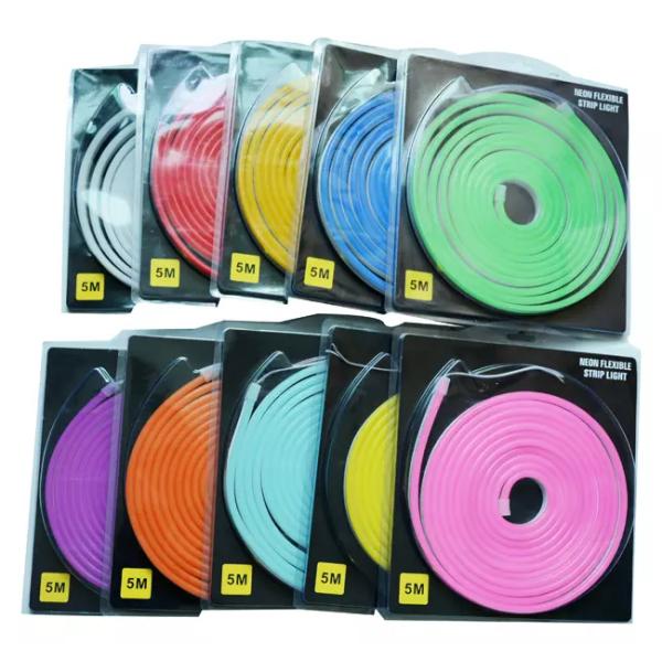 Yellow 6 X 12mm IP65 LED Neon Rope Light DC 12V Neon Flex LED Strip For Sign Decorate