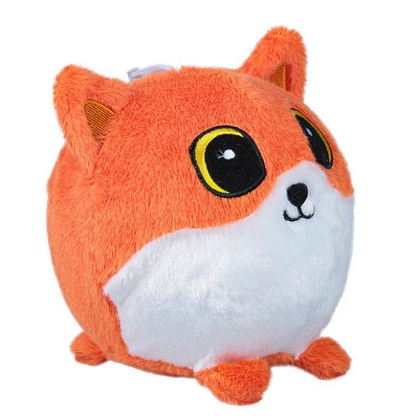 Orange / White Custom Plush Keychain , Cat Shape Plush Animal Keychains