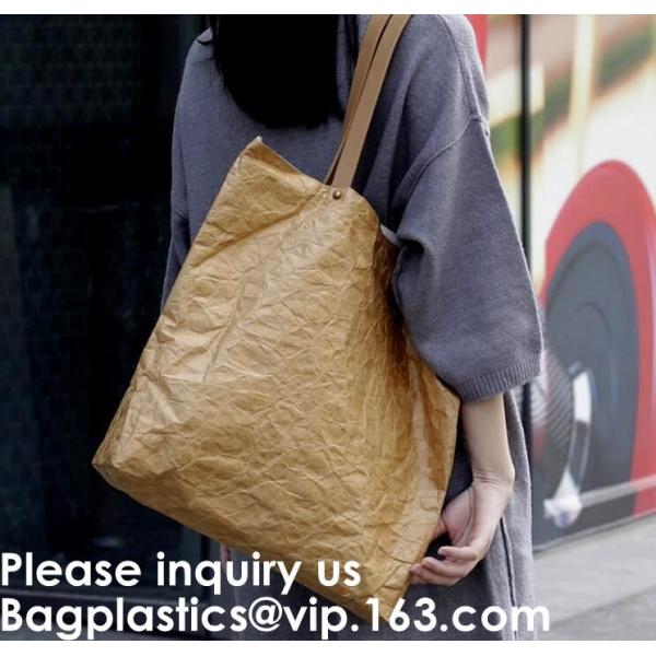 DuPont Paper Bags Shopping Bag,Custom LOGO Tyvek Washable Tearproof Paper Tote Shopping Bag, Bagease, Bagplastics, Pak