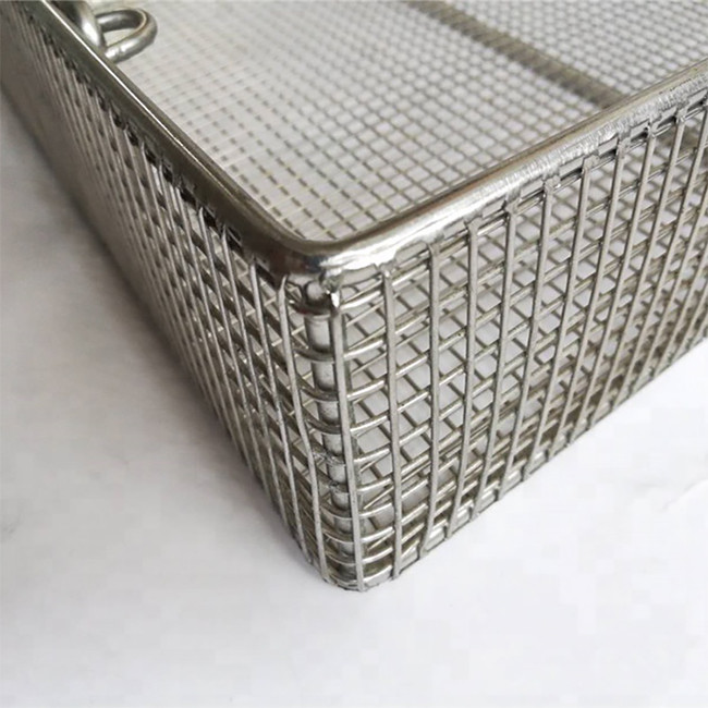 Custom Medical Disinfection Stainless Steel Wire Mesh Baskets SGS MSDS Certification