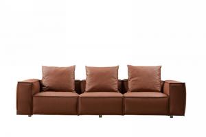 China ODM Half Leather Half Fabric Corner Sofa 3 Seater I Shape Couch on sale