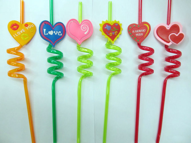 Disposables plastic drinking Straws Creative Arts Assorted Colors