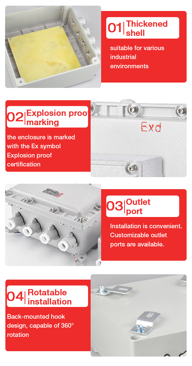 ATEX Explosion Proof Distribution Box Explosion Proof Junction Box Aluminum Waterproof