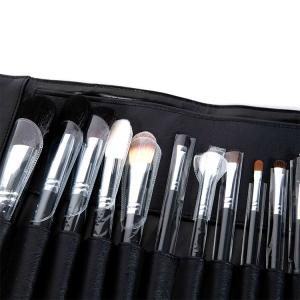 Quality Black Face Makeup Brush Set Synthetic Hair With Leather Bag wholesale
