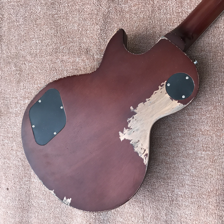New high quality relic standard LP electric guitar, Tobacco burst, Tune-o-Matic bridge relic electric guitar