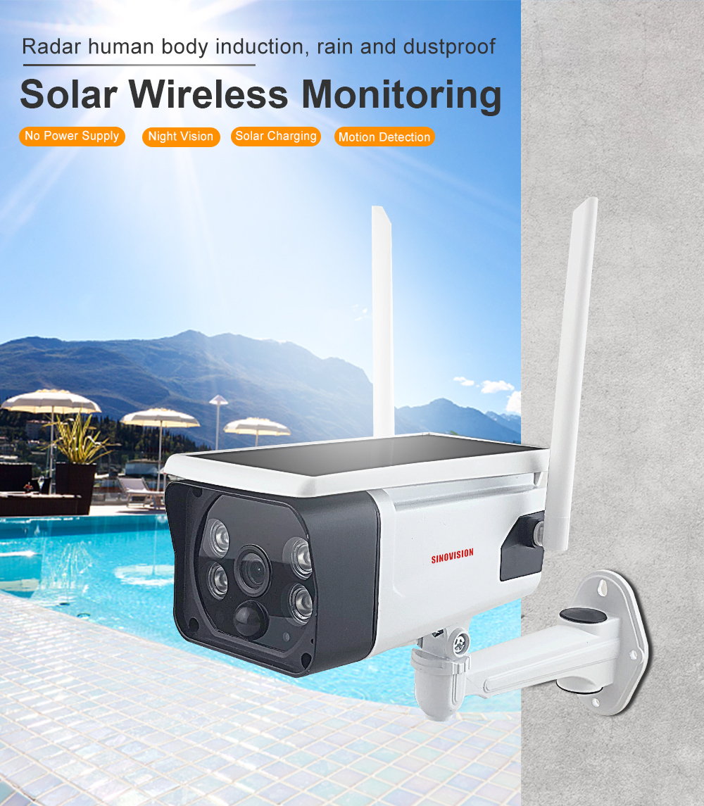Solar Camera Wifi Outdoor Waterproof Wireless 1080p Ip Security Surveillance Camera Baby Monitor