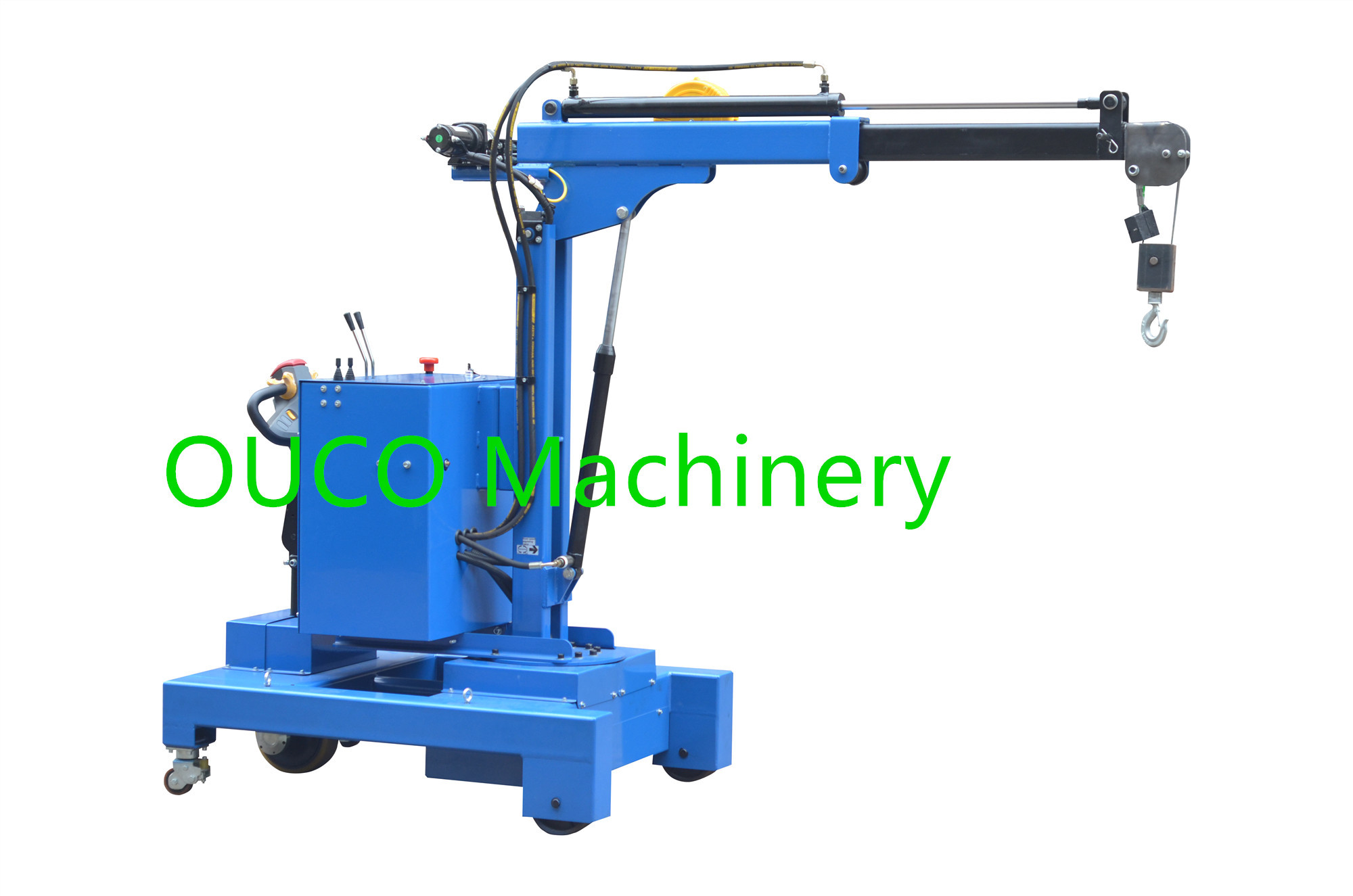Blue Color Portable Lifting Equipment Crane With Telescopic Boom For Industry