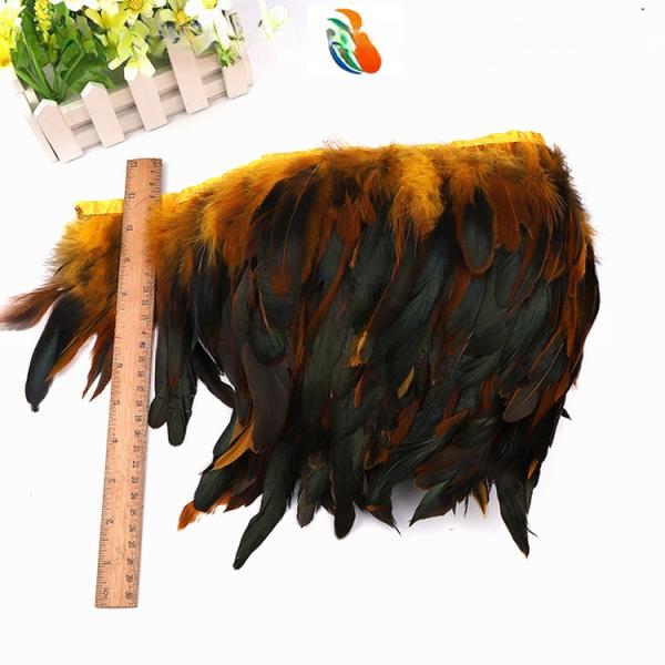 Event Party Supplies Rooster Coque Feather Fringe Trim with Satin Ribbon