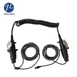 Quality Male To Female Rear View Camera Cable 7 Pin Din Connector Spiral Trailer Cable wholesale
