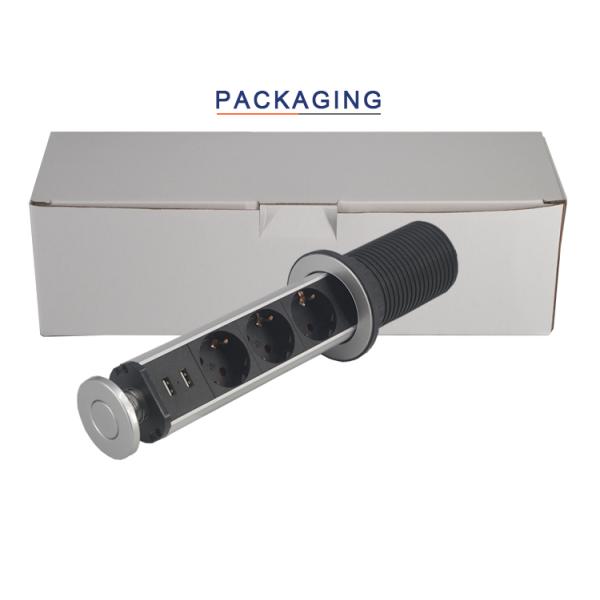 BNT modular design aluminum alloy with EU power plug hidden table pop up outlet manual pulling up power outlet