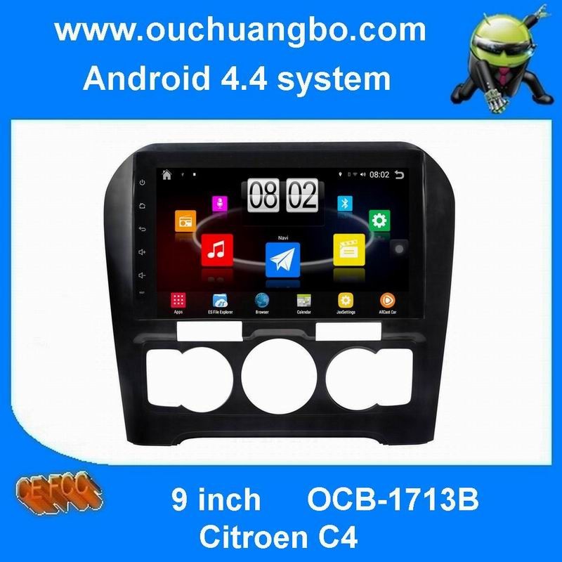 Ouchuangbo HD1024*600 android 4.4 car gps navi for Citroen C4 with bluetooth radio steering-wheel