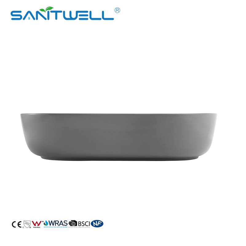 Sanitary Ware AB8475 Bathroom Ceramic Wash Hand Basin Matt Grey Popular Colorful Sinks