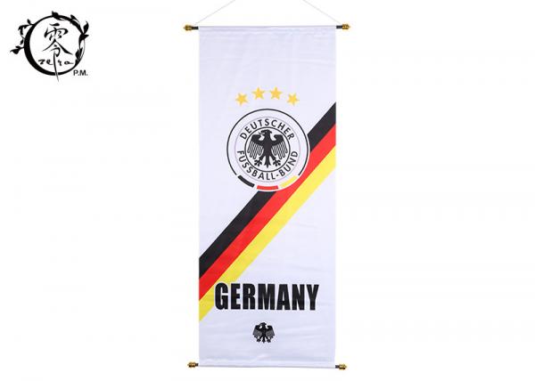 Cheap Germany Soccer Hanging Youth Football Flags Custom Color UV Fade Resistant Polyester With Hanger for sale
