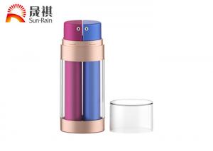 Quality Dual oval airless bottle petg double squeeze cosmetic packaging wholesale