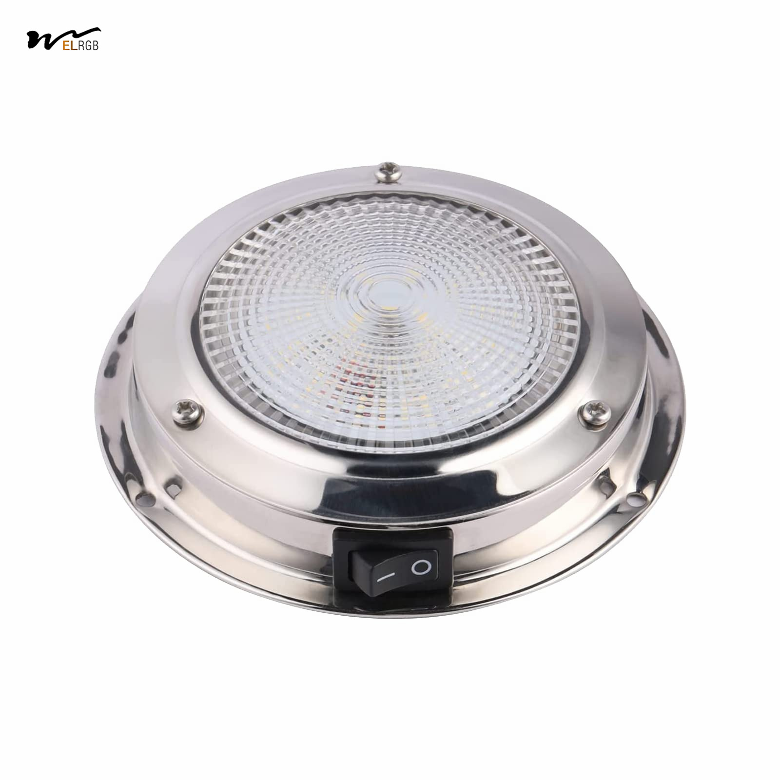 Marine Dome LED Cabin Light Waterproof White Stainless Steel Surface Mount 12V 6.7 inches