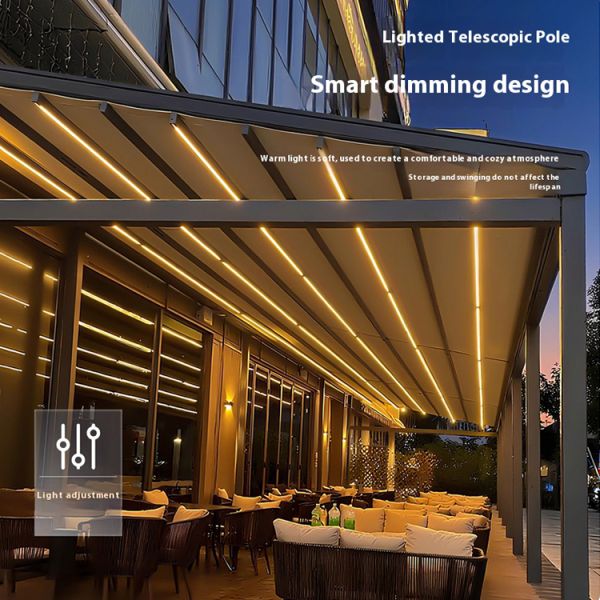 Outdoor Aluminum Motorized Automatic Retractable Awnings Extendable Patio Canopy Gear Box Coated Balcony Pergola Shade Solutions