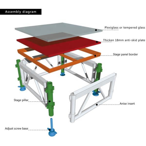 Movable Aluminum Mobile Concert 40cm Portable Stage Platform