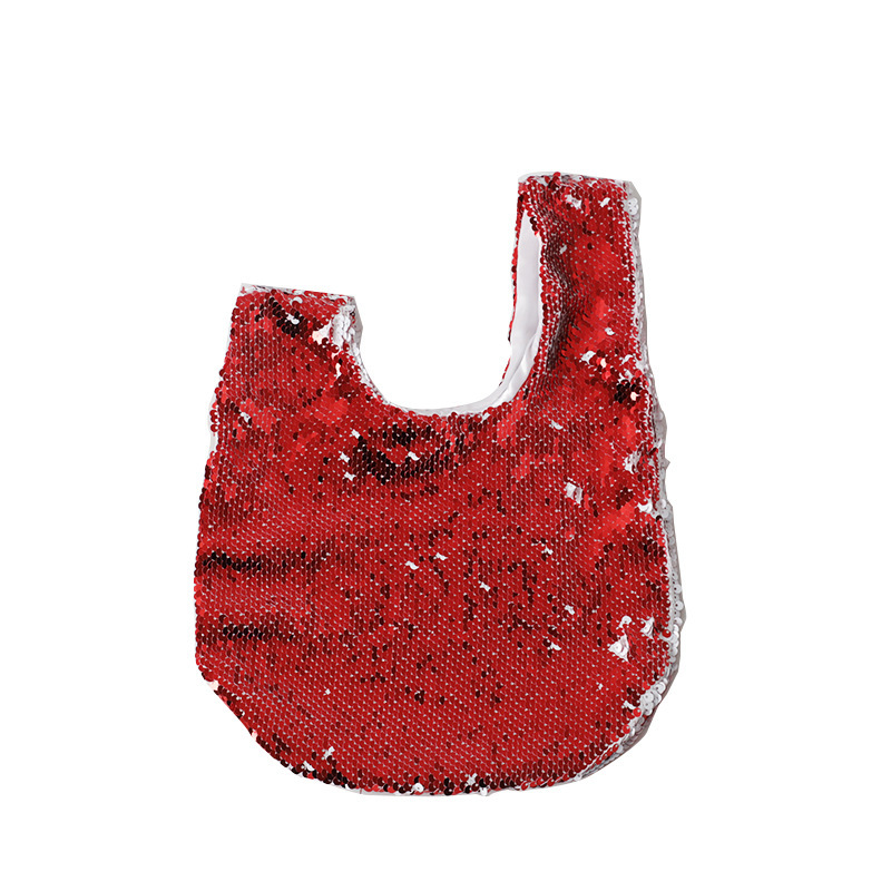 Quality DIY LOGO Custom Sparkle Sublimation Sequin Tote Bag Cosmetic wholesale