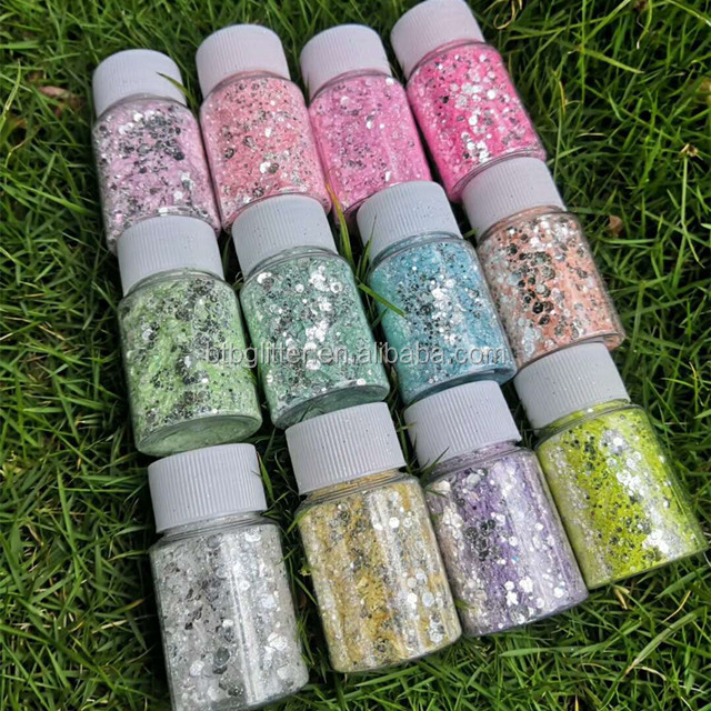 1 Kilogram /bags Mixes of Chunkie Glitters Polyester Mixed Glitter for Christmas Occasion Custom Chunky Glitter DIY