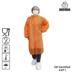 China Breathable Plus Size Disposable Lab Coat SPP 35g/M2 For Hygiene Industry on sale