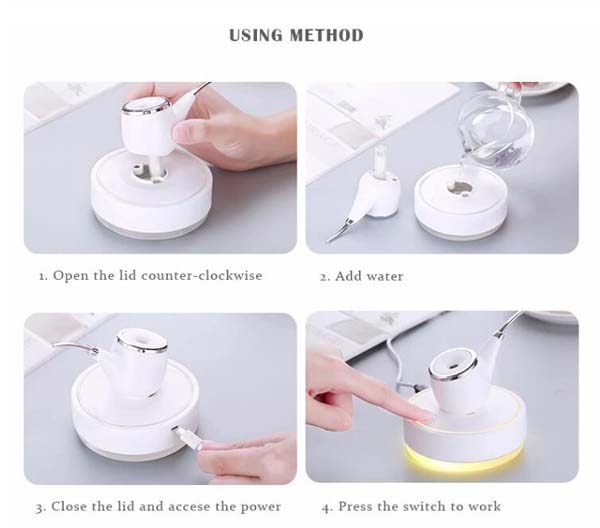 110mL Portable USB Rechargeable Home Mini Pipe Humidifier Car Pipe Humidifier