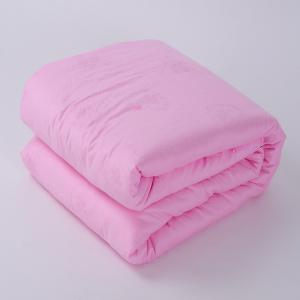 Quality Natural mulberry silk quilt 100% cotton jacquard fabric in light pink /dark pink color wholesale