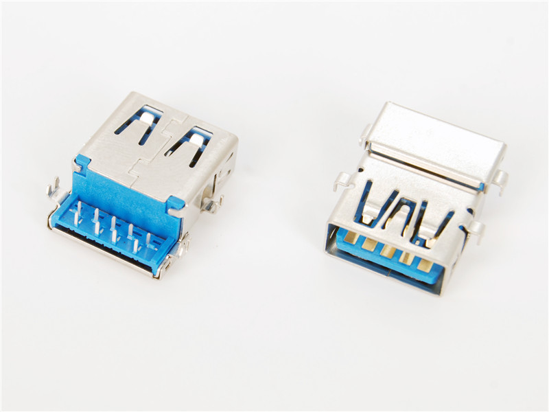 USB3.0 Female A TYPE, Ultra-thin broken board USB3.0 Connector,DIP,H=2.5, HULYN