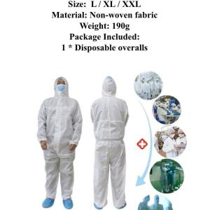 Quality Non Woven Fabric Disposable Protective Clothing Lightweight 190g S - XL wholesale