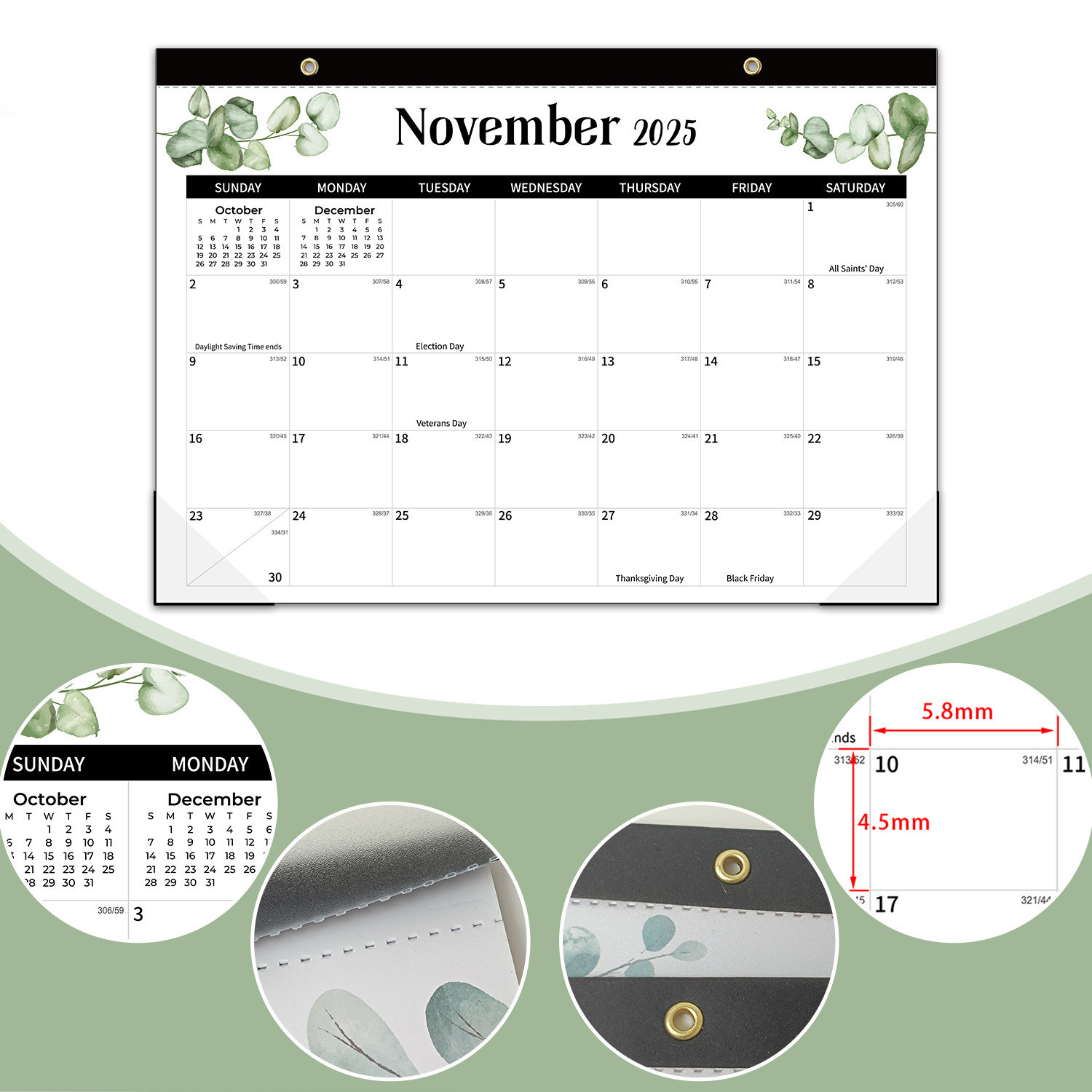 12 X 12 Inches Custom Wall Calendars for US Holidays Personalized Design