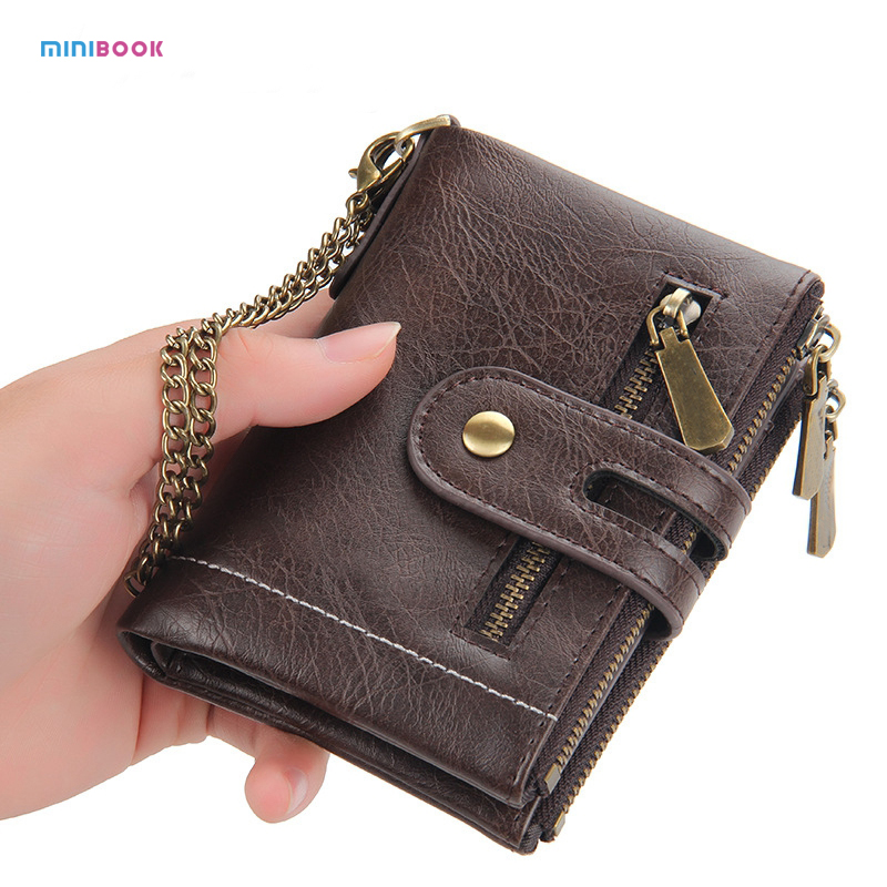 Minibook Fashion Men's Credit Card Coin Bag Short Wallet with Customized Logo and Style