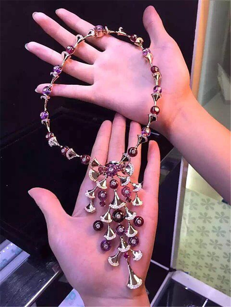 Real low price and high quality jewels B necklace 18k gold white gold yellow gold rose gold diamond necklace