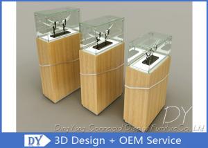 China Durable Wooden Veneer Glass Jewelry Display Case / Exhibition Display Stands on sale