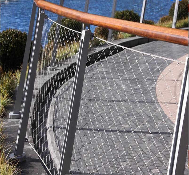 SS304 Ferrule Diamond Flexible Inox Stainless Steel Wire Cable Net Rope Mesh